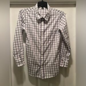 Old Navy Boys White and Black Grid Shirt